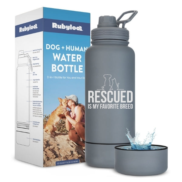 Dog + Human Travel Water Bottle & Bowl