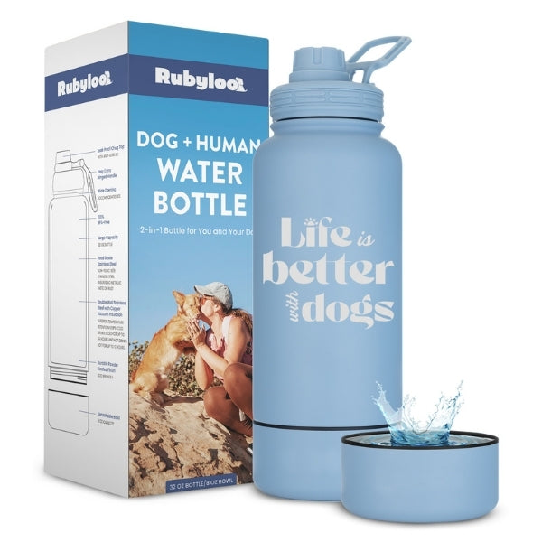 Dog + Human Travel Water Bottle & Bowl