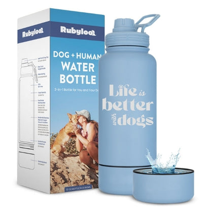 Dog + Human Travel Water Bottle & Bowl